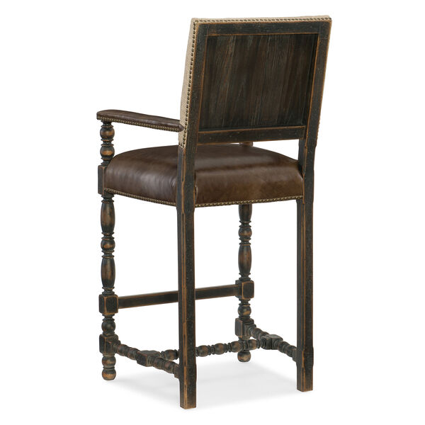 Hill Country Black and Beige Comfort Barstool, image 2