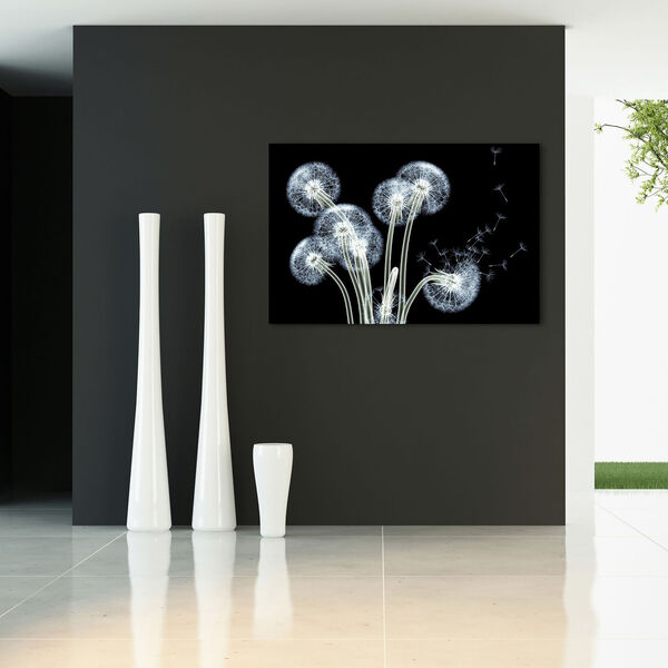 Dancing Dandelions Frameless Free Floating Tempered Glass Graphic Wall Art, image 1