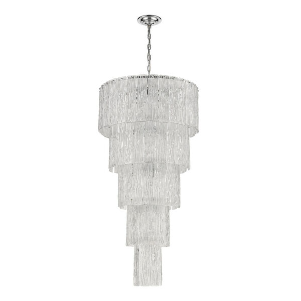Diplomat Clear and Chrome 19-Light Chandelier, image 2