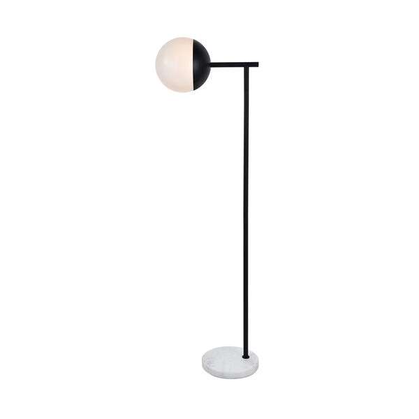 Eclipse Black and Frosted White 50-Inch One-Light Floor Lamp, image 1
