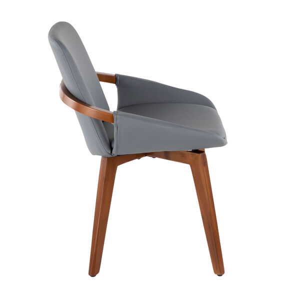 Cosmo Walnut and Gray Arm Dining Chair, image 2