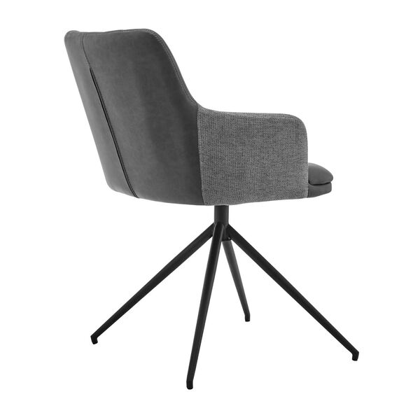 Simone Matte Black Gray Arm Chair, Set of Two, image 4