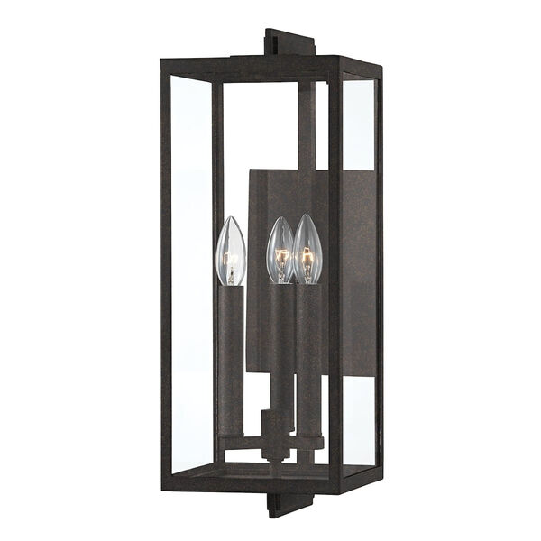 Nico French Iron Three-Light Outdoor Wall Sconce, image 1