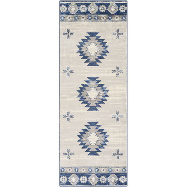 Monaco Navy and Gray Runner 2 Ft. 7 In. x 7 Ft. 3 In. Rugs, image 1