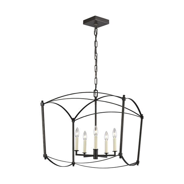 Thayer Smith Steel Five-Light 23-Inch Chandelier, image 1