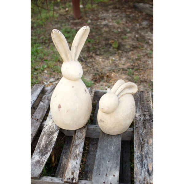 Ivory Rabbit Sculptures, Set of Two, image 1