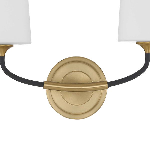 Niles Black Forged and Modern Gold Two-Light Wall Sconce, image 6