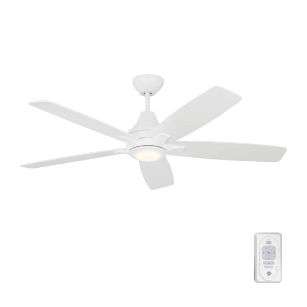 Lowden Matte White 52-Inch Indoor/Outdoor Integrated LED Ceiling Fan with Light Kit, Remote Control and Reversible Motor, image 3