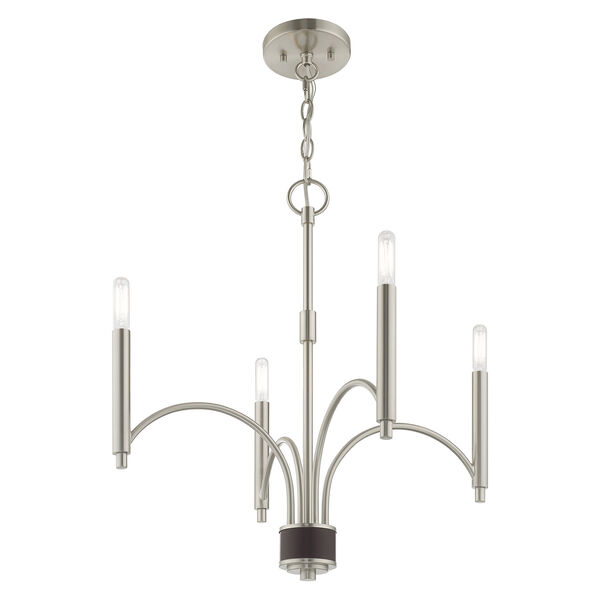 Wisteria Brushed Nickel 20-Inch Four-Light Mini Chandelier, image 4