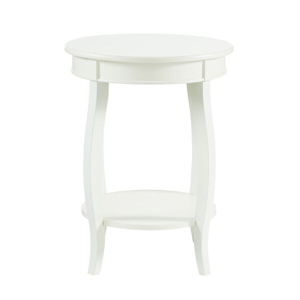 Olivia White Round Table with Shelf, image 2