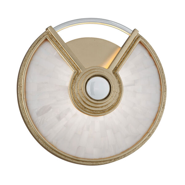 Venturi Gold Leaf with Polished Stainless Accents 10-Inch LED Wall Sconce, image 1