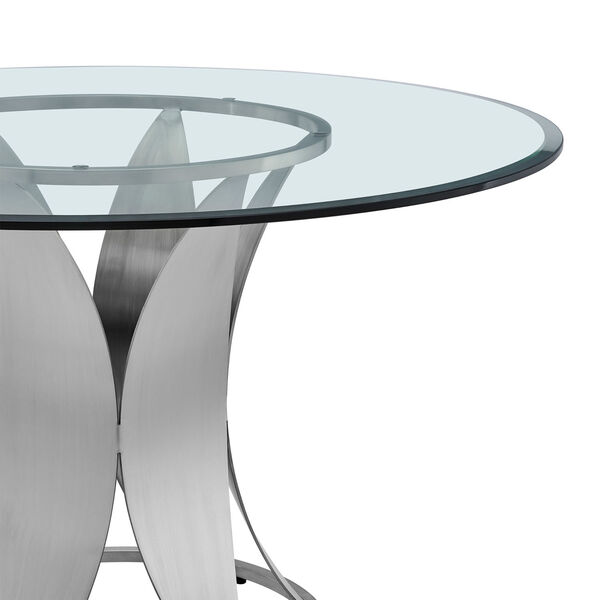Petal Brushed Stainless Steel Dining Table, image 3