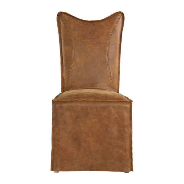 Delroy Cognac Armless Chair, Set of 2, image 1