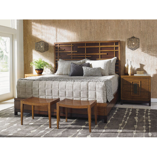 Island Fusion Brown Shanghai Queen Panel Bed, image 2