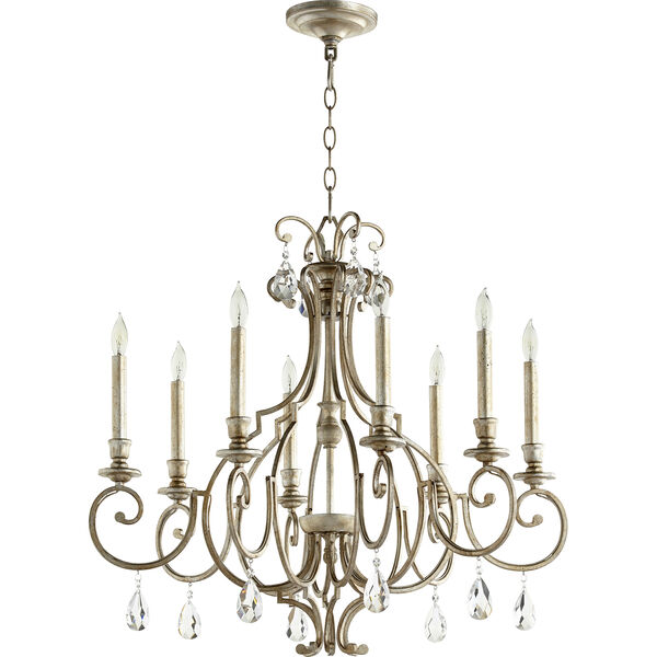 Ansley Aged Silver Leaf Eight-Light 29-Inch Chandelier, image 1