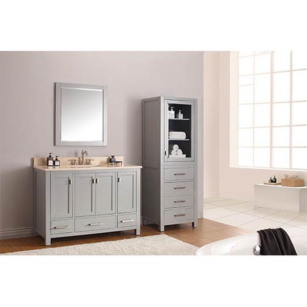 Modero Chilled Gray 48-Inch Vanity Combo with Galala Beige Marble Top, image 5