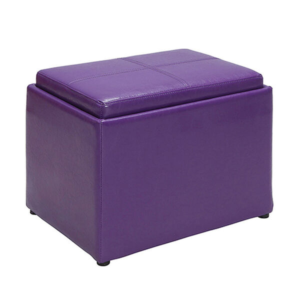 Designs4Comfort Purple Accent Storage Ottoman, image 2