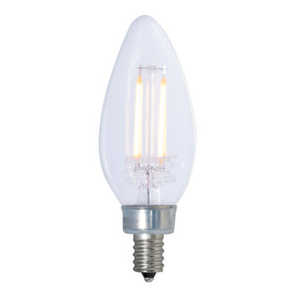 Clear LED Filament B11 40 Watt Equivalent Candelabra Base Soft White 300 Lumens Light Bulb, Pack of 4, image 1