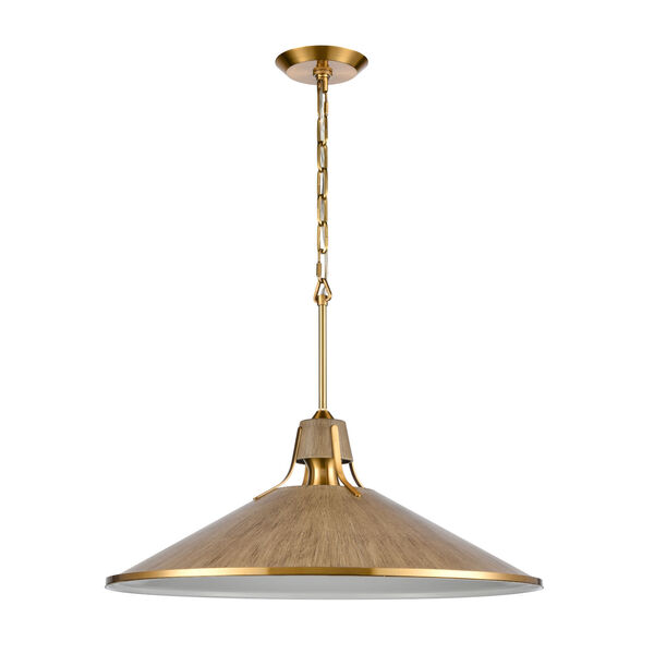 Danique Corkwood and Satin Brass One-Light Pendant, image 2