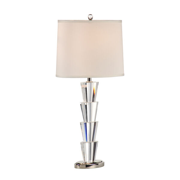 Silver One-Light  Crystal Fountain Lamp, image 1