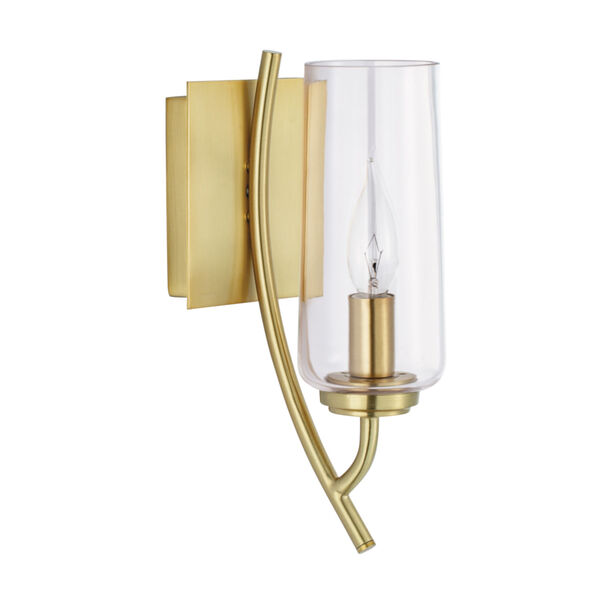 Tulip Satin Brass One-Light 12-Inch Wall Sconce, image 1