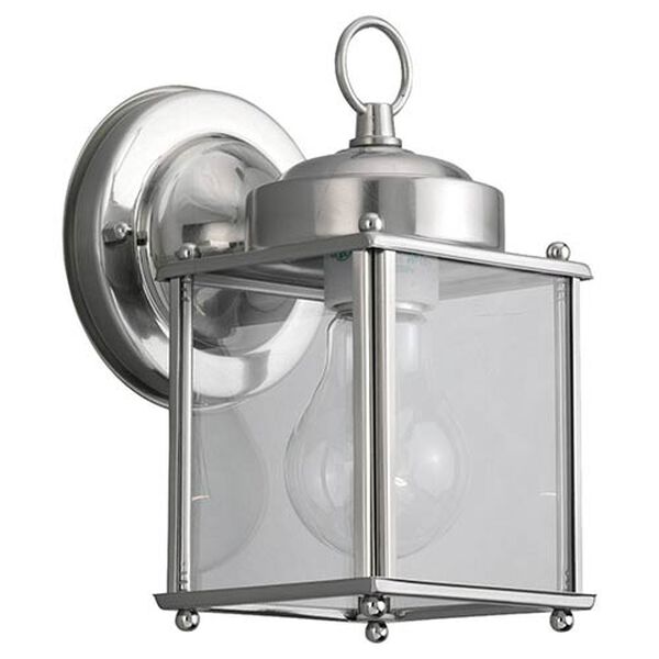 New Castle Antique Brushed Nickel One-Light Outdoor Wall Lantern, image 1