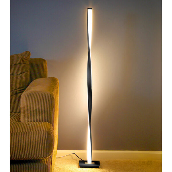 Helix Black Integrated LED Floor Lamp, image 3