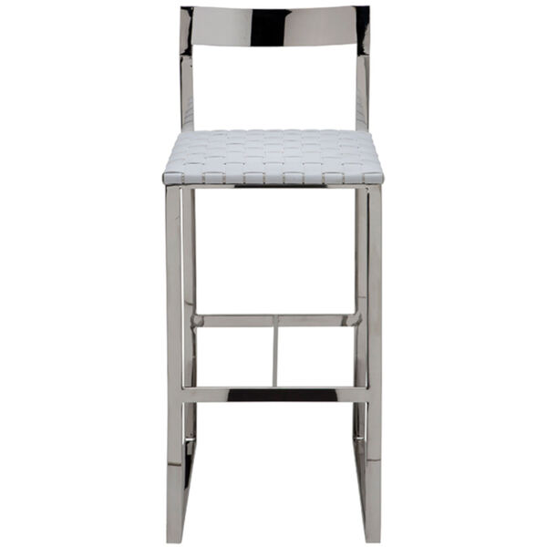 Camille White and Silver Counter Stool, image 2