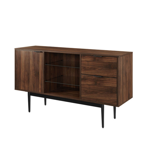 Astor Dark Walnut and Black Sideboard with Two Drawer, image 2