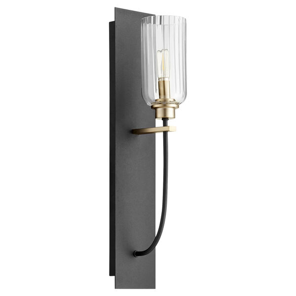 Espy Noir and Aged Brass One-Light Wall Sconce, image 1