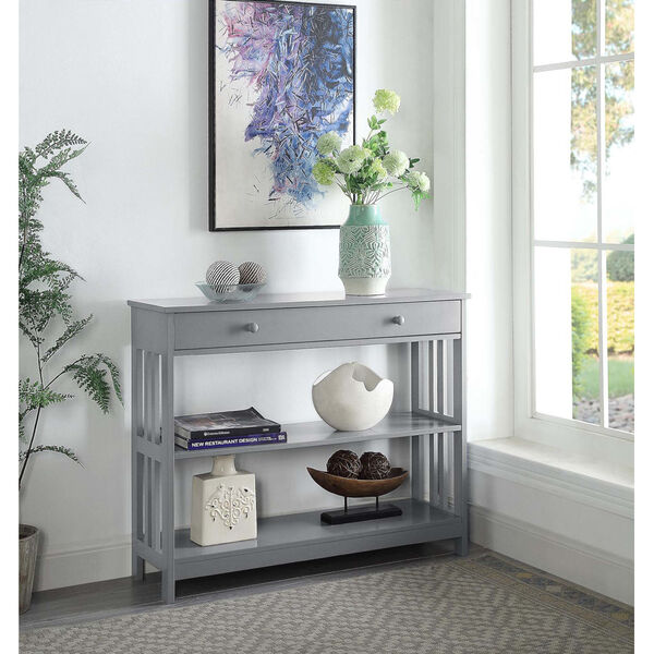 Mission Gray 12-Inch Console Table, image 1