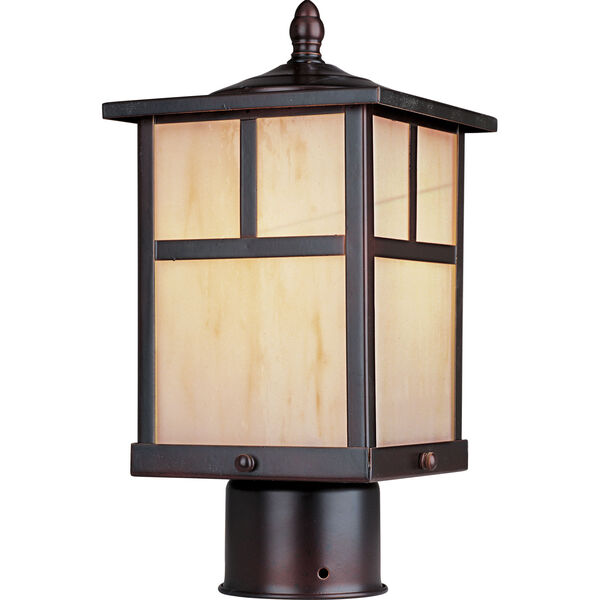 Coldwater Burnished One-Light Outdoor Post Light with Honey Glass, image 1