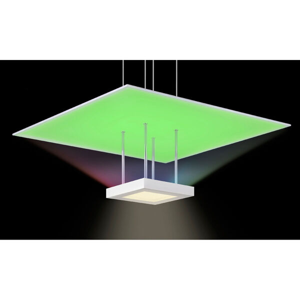 Chromaglo Spectrum LED 20-Inch Satin White Square Reflector Pendant, image 2