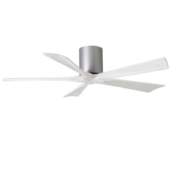Irene-5H Brushed Nickel and Matte White 52-Inch Outdoor Ceiling Fan, image 3