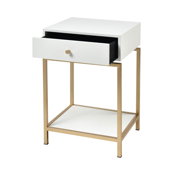 Clancy White with Gold 16-Inch Accent Table, image 2