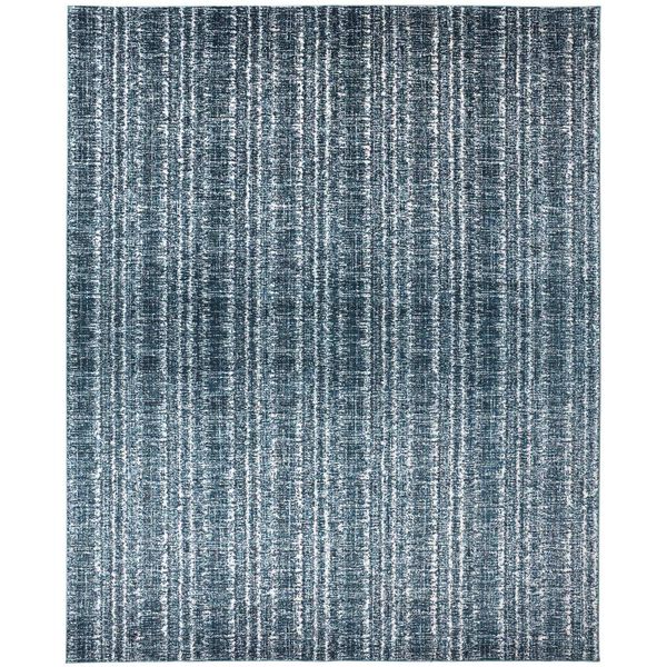 Remmy Casual Solid Blue Ivory Rectangular 4 Ft. 3 In. x 6 Ft. 3 In. Area Rug, image 1