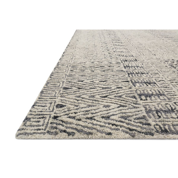 Peregrine Charcoal square Hand Tufted Rug, image 3