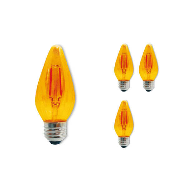Pack of 4 Amber F15 LED E26 Dimmable 4W 2100K Fiesta Filament Light Bulb, image 2