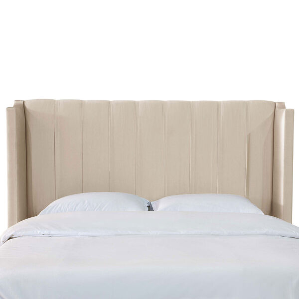 California King Shantung Parchment 79-Inch Pleated Wingback Headboard, image 3