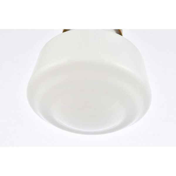 Lye Brass and Frosted White One-Light Plug-In Pendant, image 4