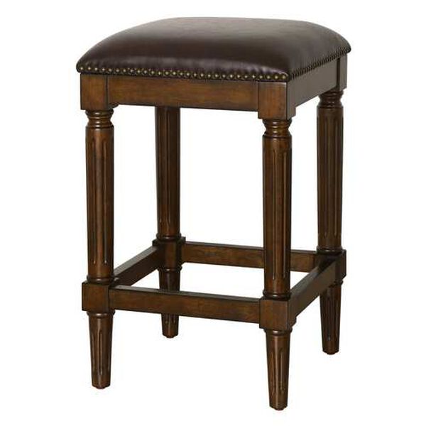 Manchester Distressed Walnut 27-Inch Counter Stool, image 1