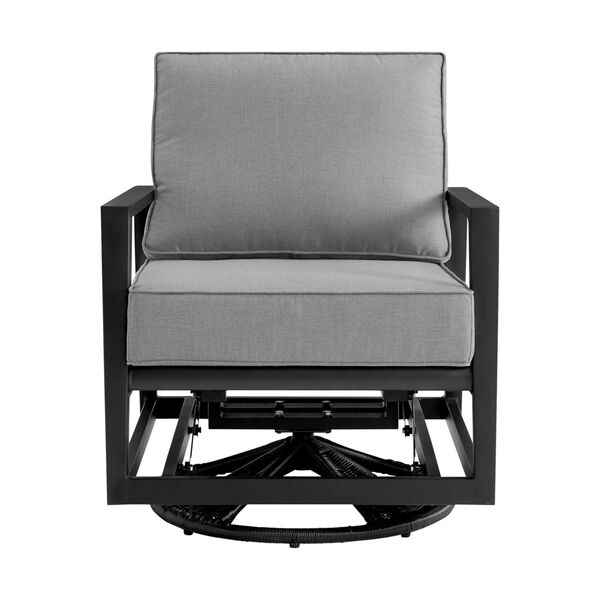 Cayman Black Outdoor Swivel Chair, image 2
