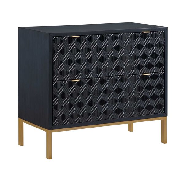 Prism Royal Blue and Gold Two Drawer Chest, image 2