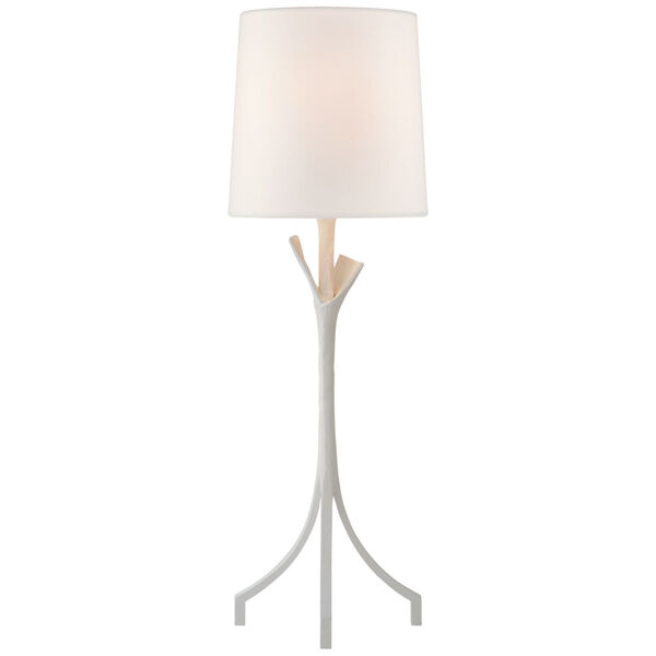 Fliana Table Lamp in Plaster White with Linen Shade by AERIN, image 1