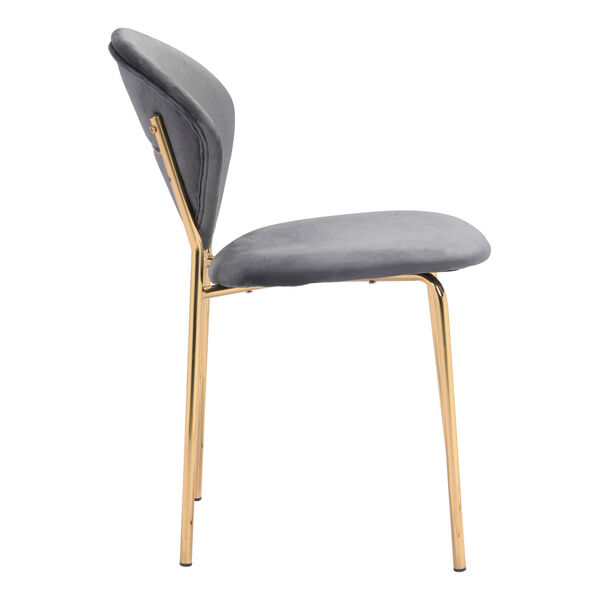 Clyde Dark Gray and Gold Dining Chair, Set of Two, image 3