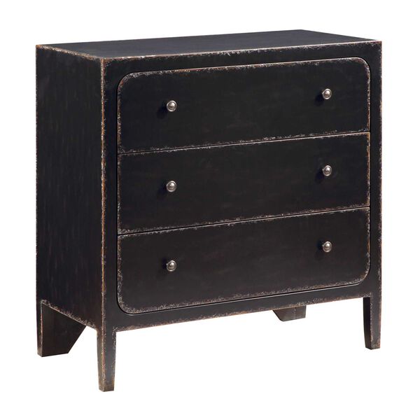 Patterson Aged Black Three Drawer Chest, image 1