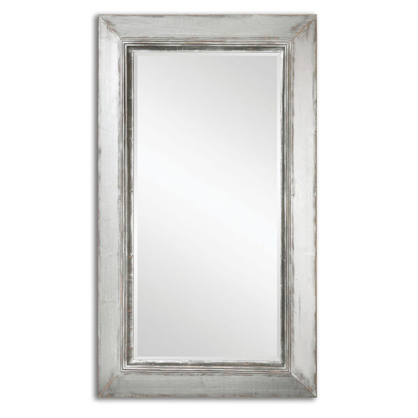 Lucanus Distressed Aged Silver and Natural Wood Mirror, image 2