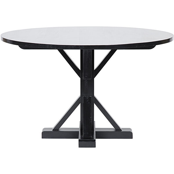 Hand Rubbed Black 48-Inch Criss-Cross Round Table, image 2