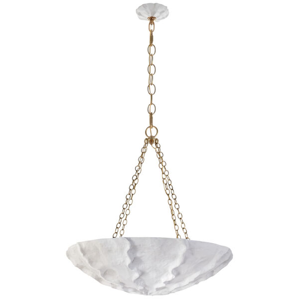 Benit Medium Sculpted Chandelier in Plaster White and Gild by AERIN, image 1