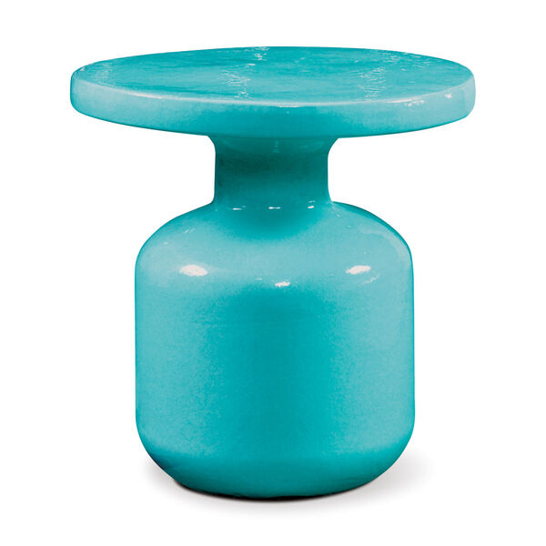 Ceramic Bottle Accent Table in Aquamarine, image 1